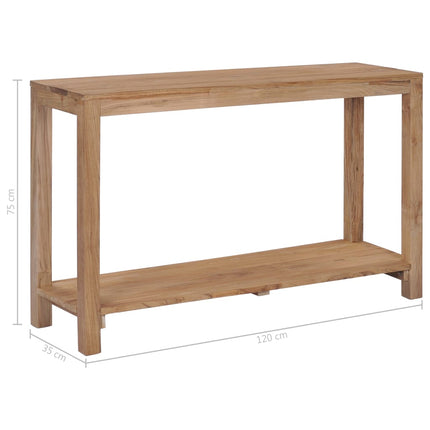 Table Console 120 X 35 X 75 Cm Bois De Teck Massif