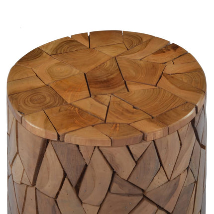 Tabouret Mosaïque Marron Bois De Teck Solide