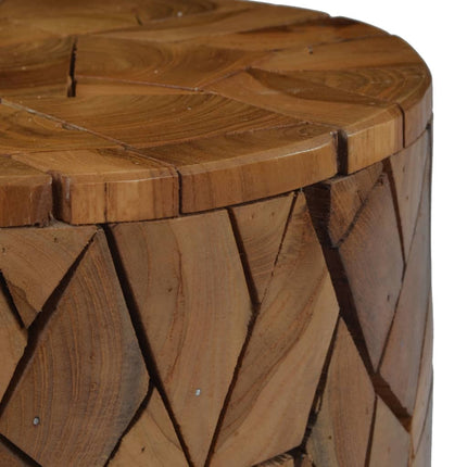 Tabouret Mosaïque Marron Bois De Teck Solide