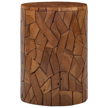 Tabouret Mosaïque Marron Bois De Teck Solide