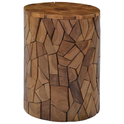 Tabouret Mosaïque Marron Bois De Teck Solide