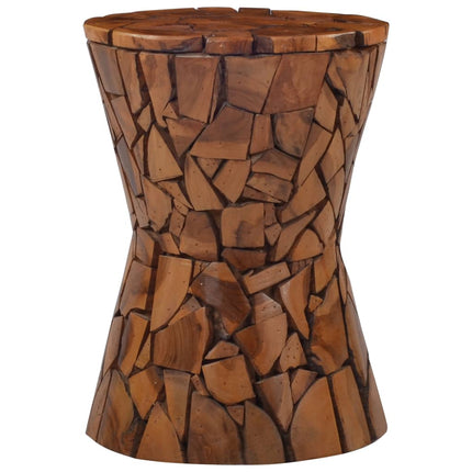 Tabouret Mosaïque Marron Bois De Teck Solide