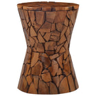 Tabouret Mosaïque Marron Bois De Teck Solide