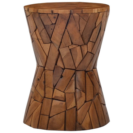 Tabouret Mosaïque Marron Bois De Teck Solide