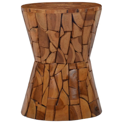 Tabouret Mosaïque Marron Bois De Teck Solide