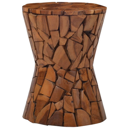 Tabouret Mosaïque Marron Bois De Teck Solide