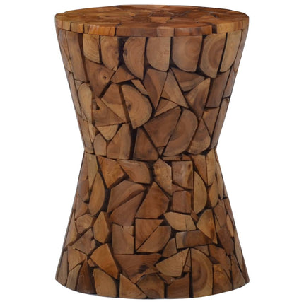 Tabouret Mosaïque Marron Bois De Teck Solide