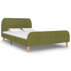 Cadre De Lit Sans Matelas Vert Tissu 120X200 Cm