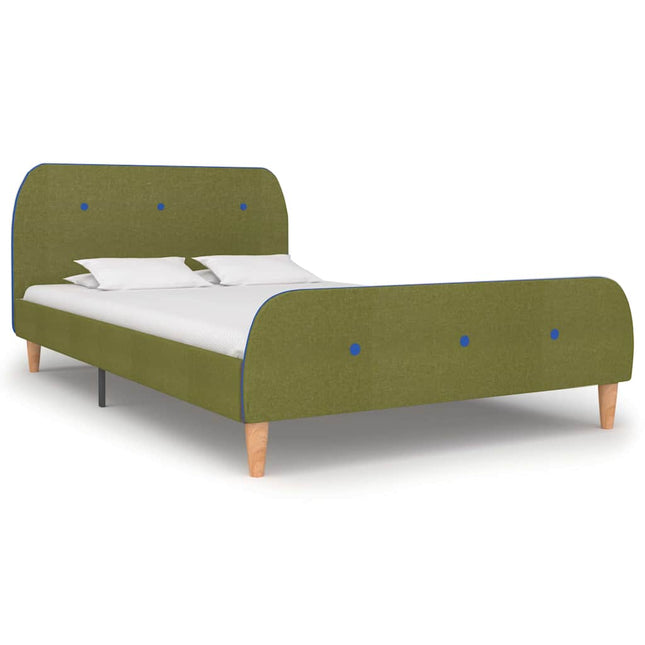 Cadre De Lit Sans Matelas Vert Tissu 120X200 Cm