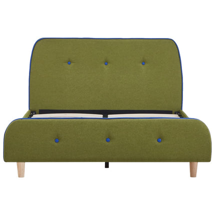 Cadre De Lit Sans Matelas Vert Tissu 120X200 Cm