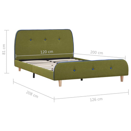 Cadre De Lit Sans Matelas Vert Tissu 120X200 Cm