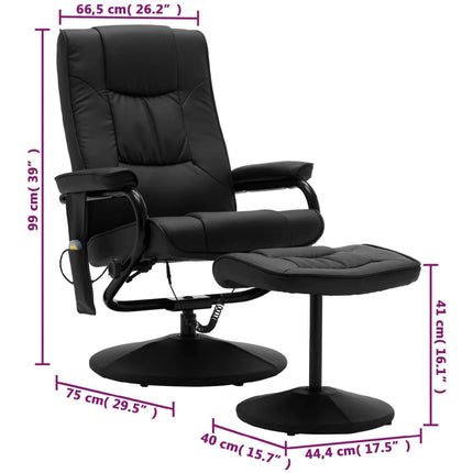Fauteuil De Massage Avec Repose-Pied Similicuir