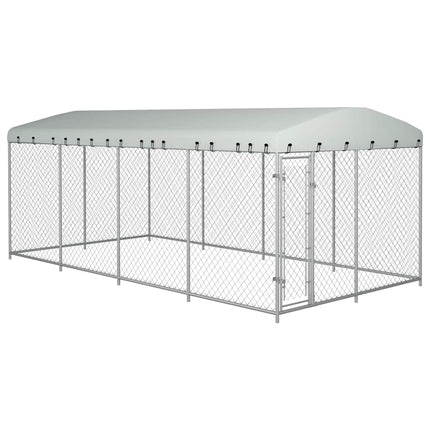 Chenil Extérieur Avec Toit Pour Chiens 7,6X3,8X2,3 M