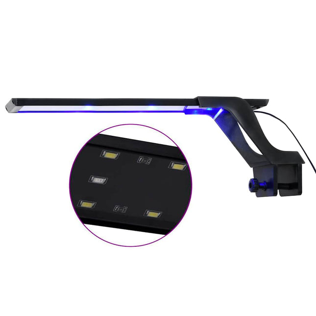 Lampe À Led D'aquarium Avec Pince Bleu Et Blanc