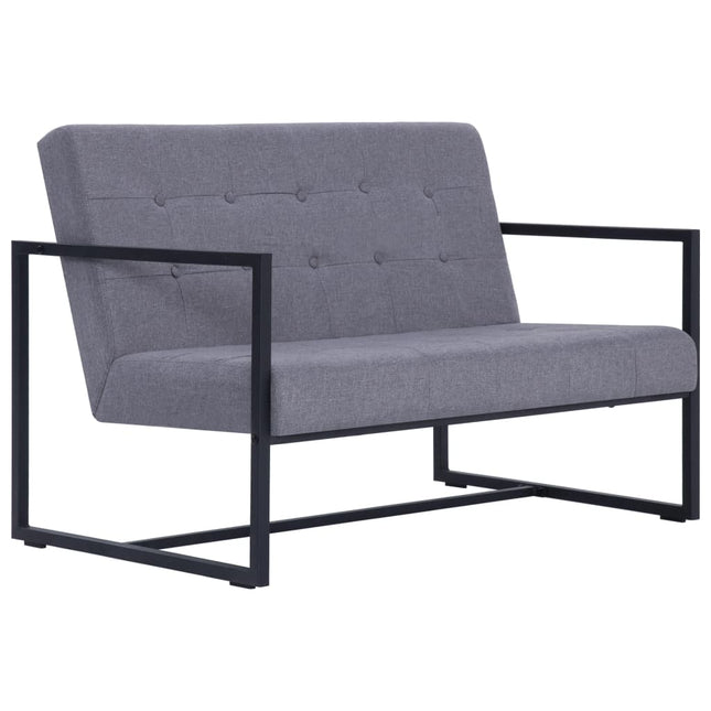 Sofa À 2 Places Avec Accoudoirs Acier Et Tissu