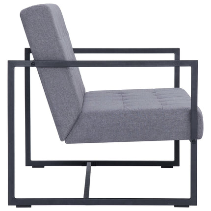 Sofa À 2 Places Avec Accoudoirs Acier Et Tissu
