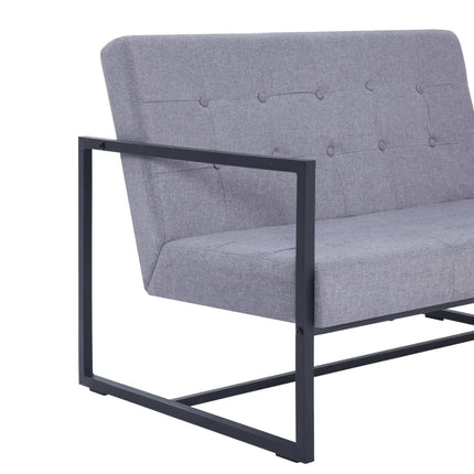 Sofa À 2 Places Avec Accoudoirs Acier Et Tissu