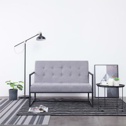 Sofa À 2 Places Avec Accoudoirs Acier Et Tissu