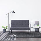 Sofa À 2 Places Avec Accoudoirs Acier Et Tissu