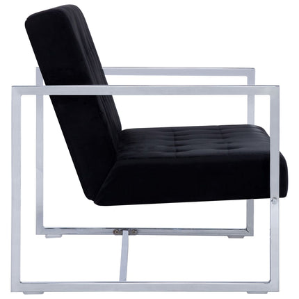 Canapé 2 Places Avec Accoudoirs Chrome Et Velours