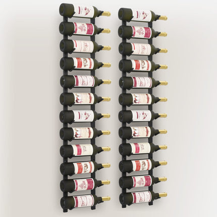 Casiers À Bouteilles Mural Pour 12 Bouteilles 2 Pcs Fer Noir