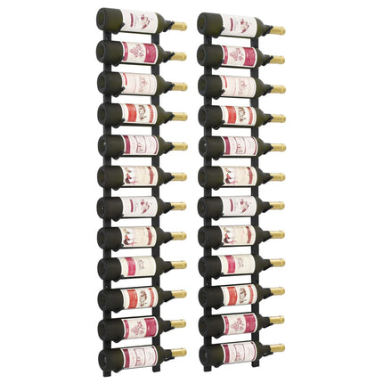 Casiers À Bouteilles Mural Pour 12 Bouteilles 2 Pcs Fer Noir