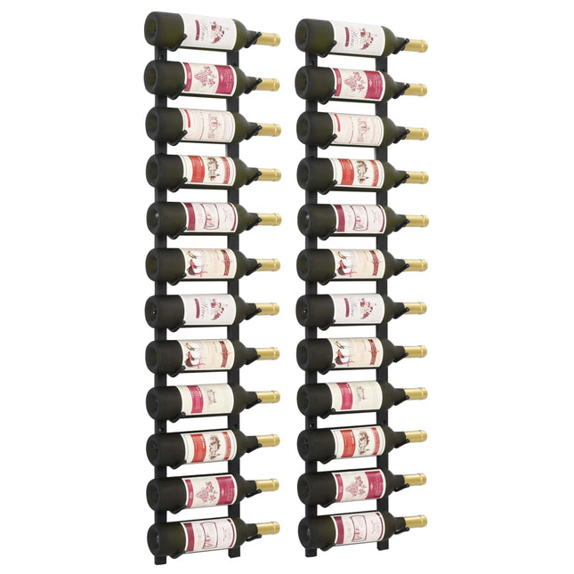 Casiers À Bouteilles Mural Pour 12 Bouteilles 2 Pcs Fer Noir