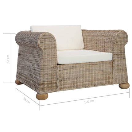 Fauteuil Avec Coussins Rotin Naturel