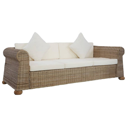 Ensemble De Canapés Avec Coussins 2 Pcs Rotin Naturel