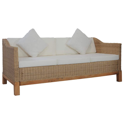 Ensemble De Canapés 2 Pcs Avec Coussins Rotin Naturel