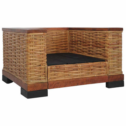 Fauteuil Avec Coussins Marron Rotin Naturel