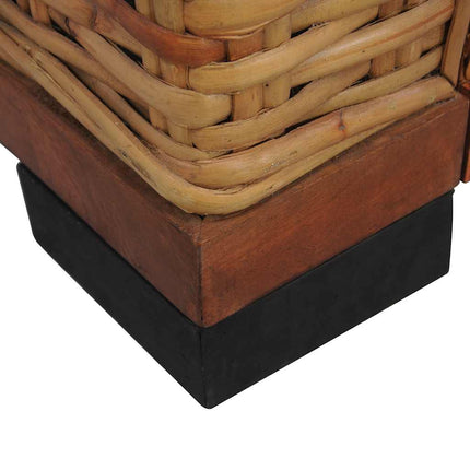 Fauteuil Avec Coussins Marron Rotin Naturel
