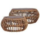 Tables Basses 2 Pcs Rotin Naturel