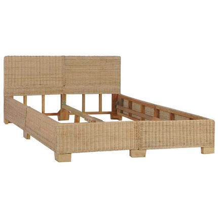 Cadre De Lit Avec Tête De Lit Sans Matelas Rotin Véritable