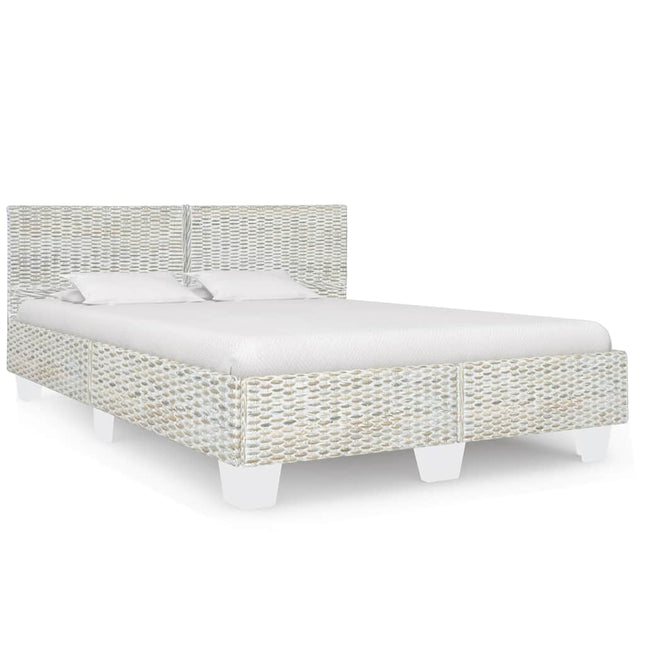 Cadre De Lit Avec Tête De Lit Sans Matelas Rotin Véritable