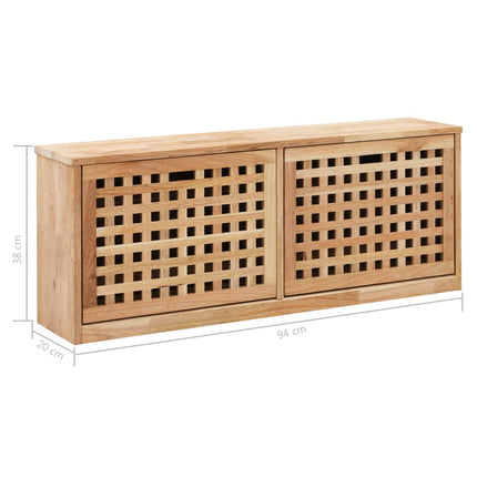 Banc De Rangement De Chaussures 94X20X38Cm Bois Massif De Noyer 38 Cm