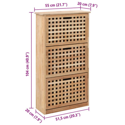Armoire À Chaussures 55X20X Bois De Noyer Massif 104 Cm