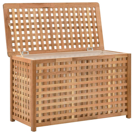Coffre De Blanchisserie 77,5X37,5X46,5 Cm Bois Massif De Noyer