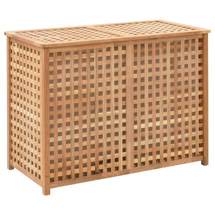 Coffre De Blanchisserie 77,5X37,5X46,5 Cm Bois Massif De Noyer