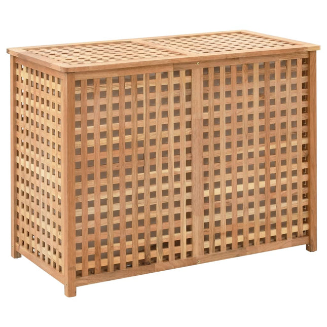 Coffre De Blanchisserie 77,5X37,5X46,5 Cm Bois Massif De Noyer