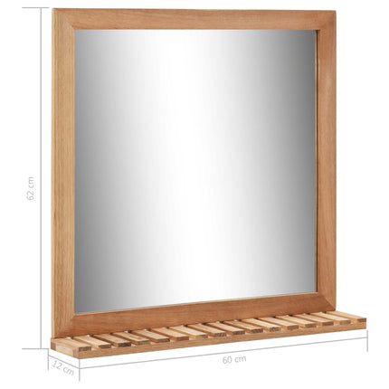 Miroir De Salle De Bain 60 X 12 X 62 Cm Bois De Noyer Massif