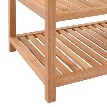 Étagère De Salle De Bain Bois De Noyer Massif 65X40X55 Cm