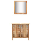 Armoire Pour Lavabo Avec Miroir Bois De Noyer Massif