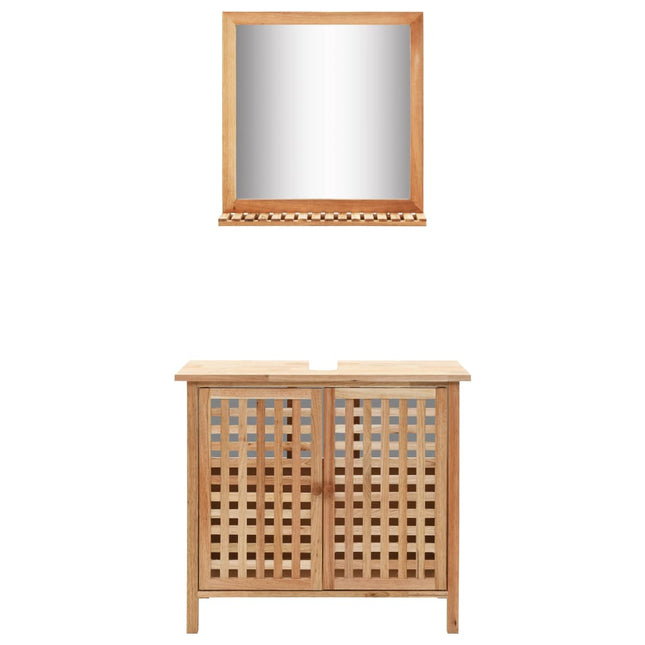 Armoire Pour Lavabo Avec Miroir Bois De Noyer Massif
