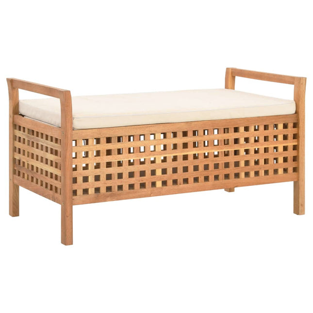 Banc De Rangement Bois De Noyer Massif