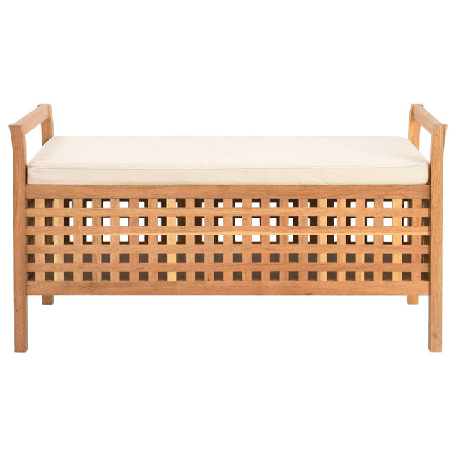 Banc De Rangement Bois De Noyer Massif