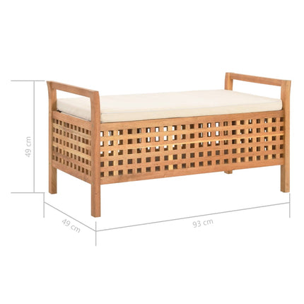 Banc De Rangement Bois De Noyer Massif