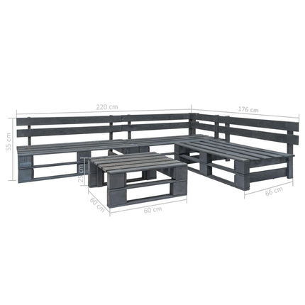 Salon De Jardin Palette 4 Pcs Bois