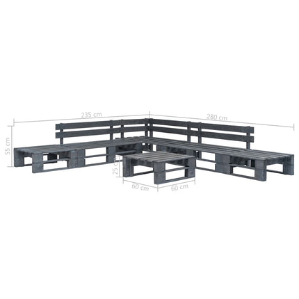 Salon De Jardin Palette 6 Pcs Bois