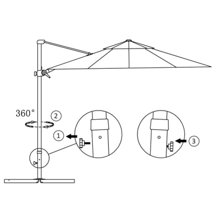 Parasol De Jardin Avec Base Portable Sable